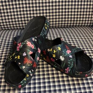 Cole Haan Women's Black Floral Sandals